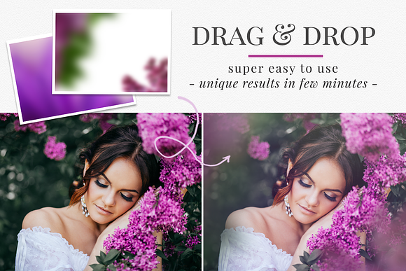 Dreamy Lilac photo overlays in Photoshop Layer Styles - product preview 5