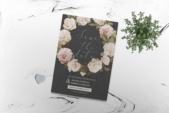 Floral save the date card in Wedding Templates - product preview 1