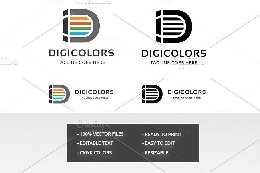 Letter D - Digicolors Logo in Logo Templates - product preview 8