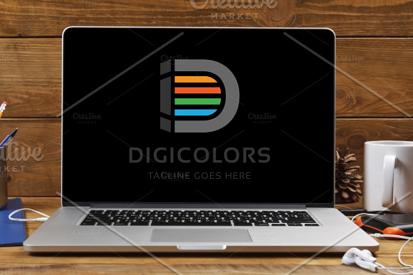 Letter D - Digicolors Logo in Logo Templates - product preview 1