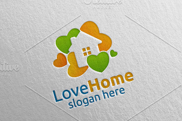 Love Home Logo, Colorful House Logo in Logo Templates - product preview 2