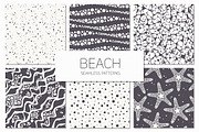 Beach. Seamless Patterns Set