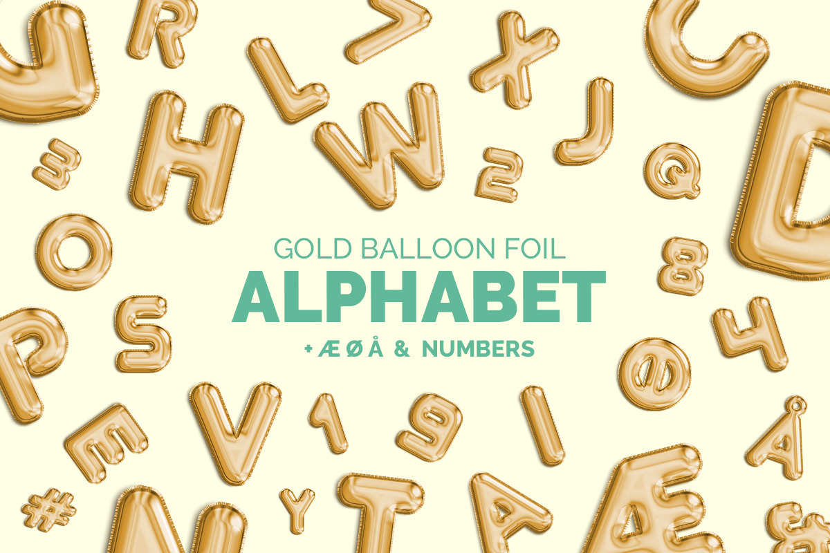 Gold foil balloon - Alphabet + Extra in Objects - product preview 8