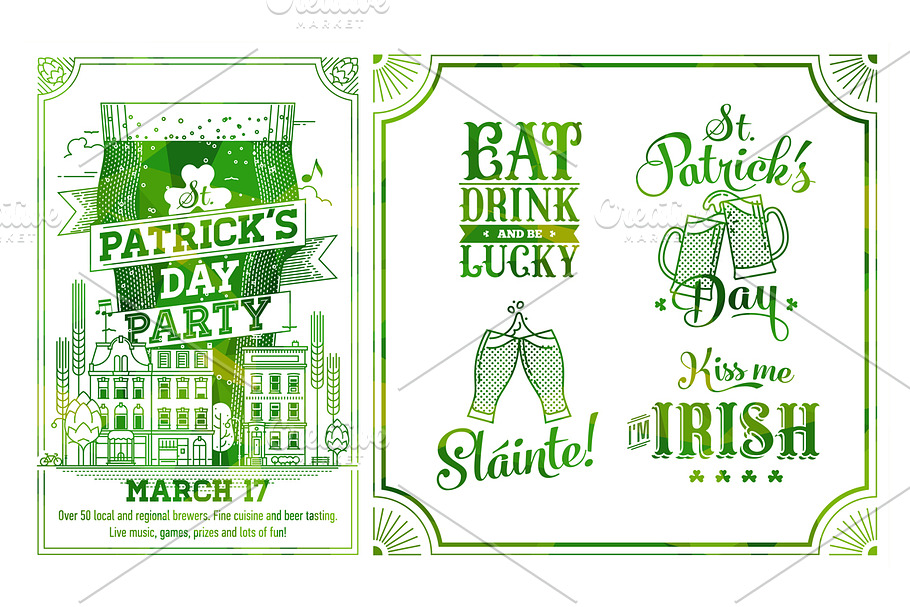 St. Patric Poster + Design Elements in Flyer Templates - product preview 8
