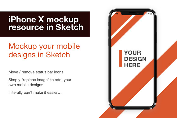 iPhone X Product mockup in Sketch in Mobile & Web Mockups - product preview 2