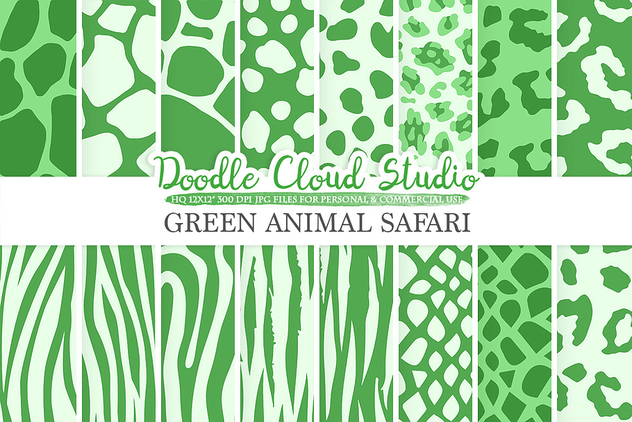 Dark Green Animal Safari digital in Patterns - product preview 8
