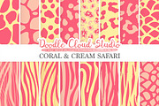 Coral and Cream Animal Safari