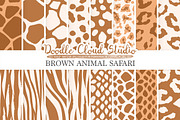 Brown Animal Safari digital paper