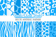 Blue Animal Safari digital paper