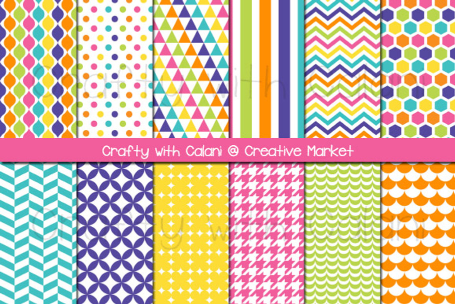 Candy Color Digital Paper in Patterns - product preview 8