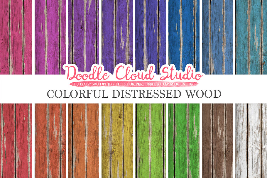 Colorful Distressed Wood digital