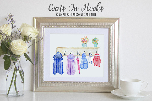 Watercolor Coats and Hooks in Illustrations - product preview 7