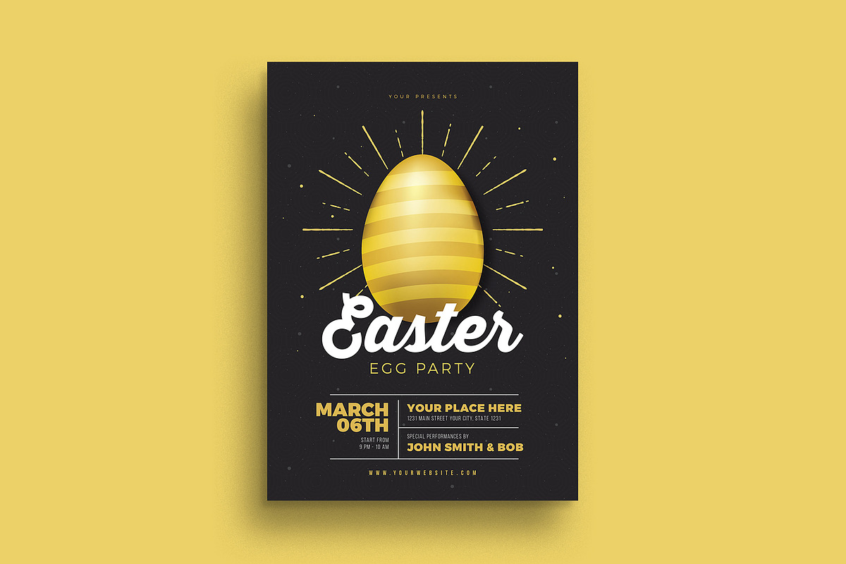 Easter Gold Party Flyer in Flyer Templates - product preview 8