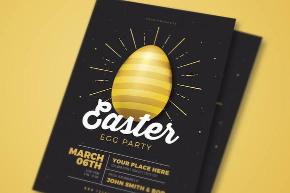 Easter Gold Party Flyer in Flyer Templates - product preview 1