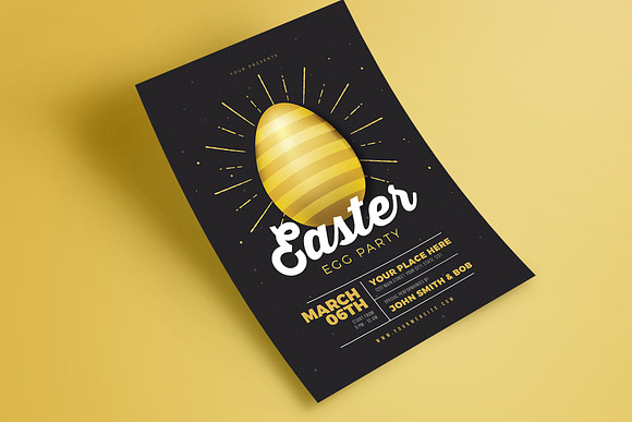 Easter Gold Party Flyer in Flyer Templates - product preview 2
