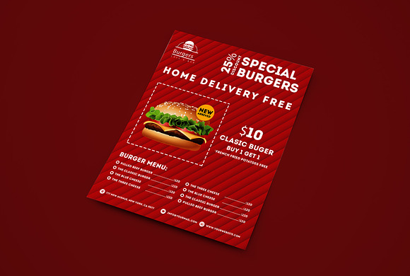 Food menu sales flyer  in Flyer Templates - product preview 1