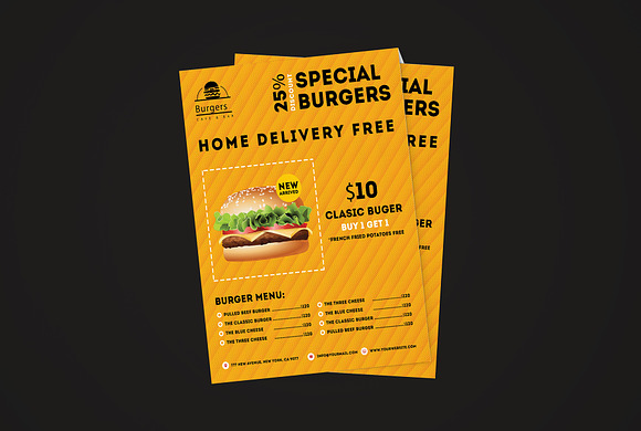 Food menu sales flyer  in Flyer Templates - product preview 2