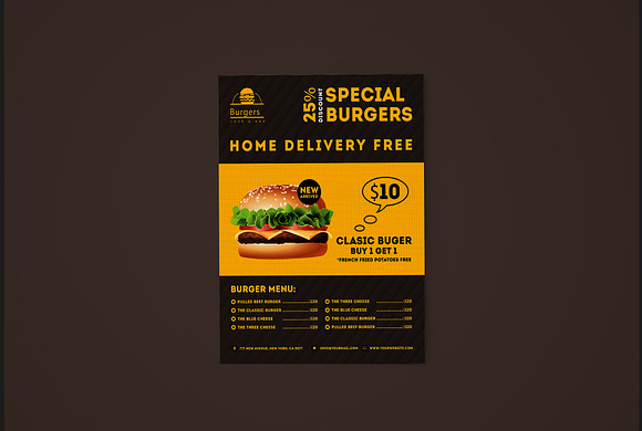 Food menu sales flyer  in Flyer Templates - product preview 3