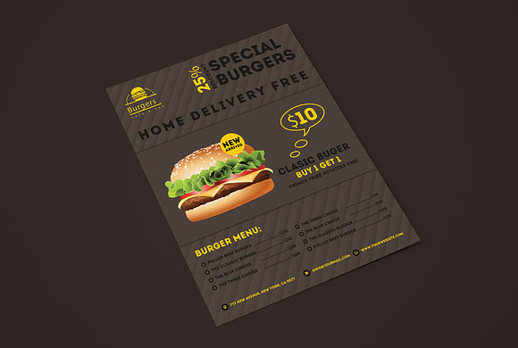 Food menu sales flyer  in Flyer Templates - product preview 5