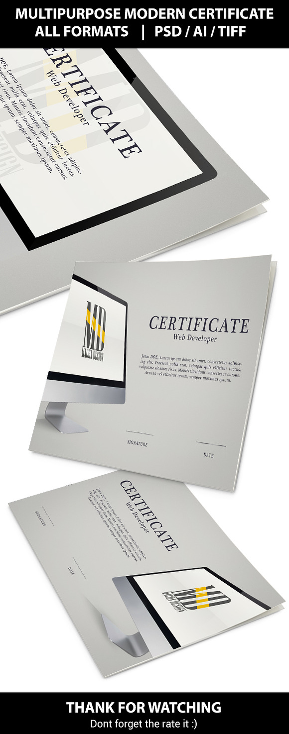 Developer Certificate in Stationery Templates - product preview 3