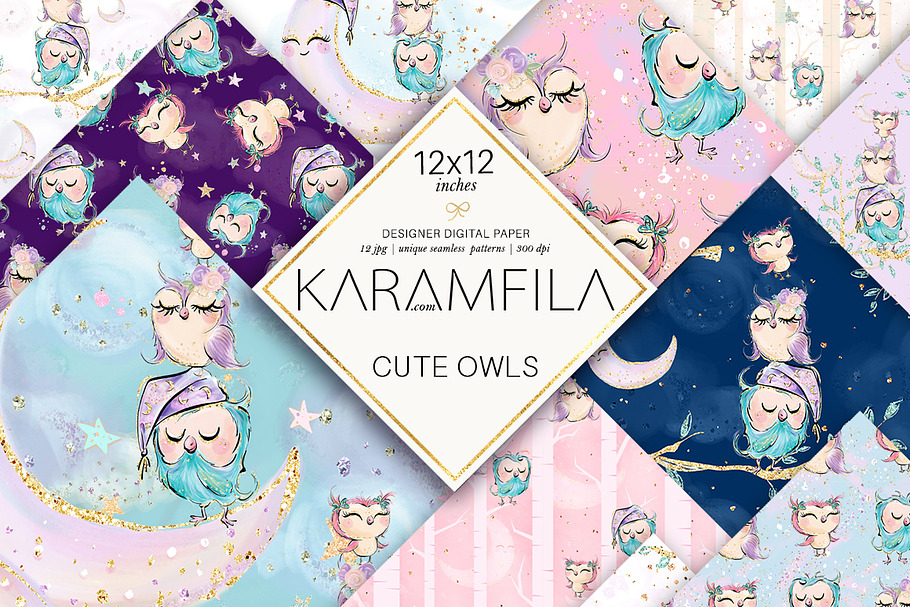 Cute Owls Patterns in Patterns - product preview 8