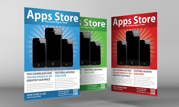 Mobile App Flyer Templates in Flyer Templates - product preview 1