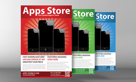 Mobile App Flyer Templates in Flyer Templates - product preview 2