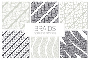 Braids. Seamless Patterns Set
