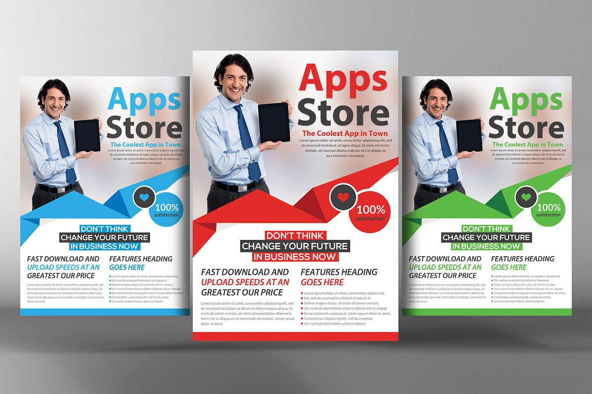 Mobile App Flyer Template in Flyer Templates - product preview 8