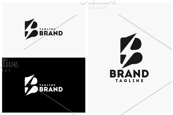 Letter B Bolt in Logo Templates - product preview 1