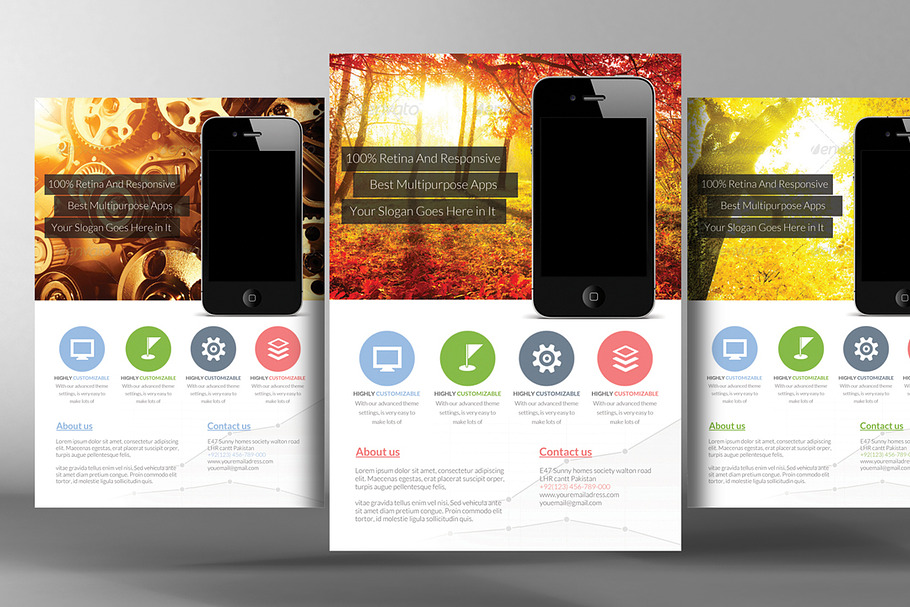 Mobile App Promotional Flyer in Flyer Templates - product preview 8