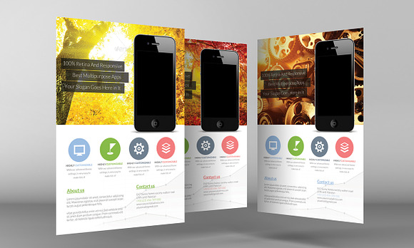 Mobile App Promotional Flyer in Flyer Templates - product preview 1