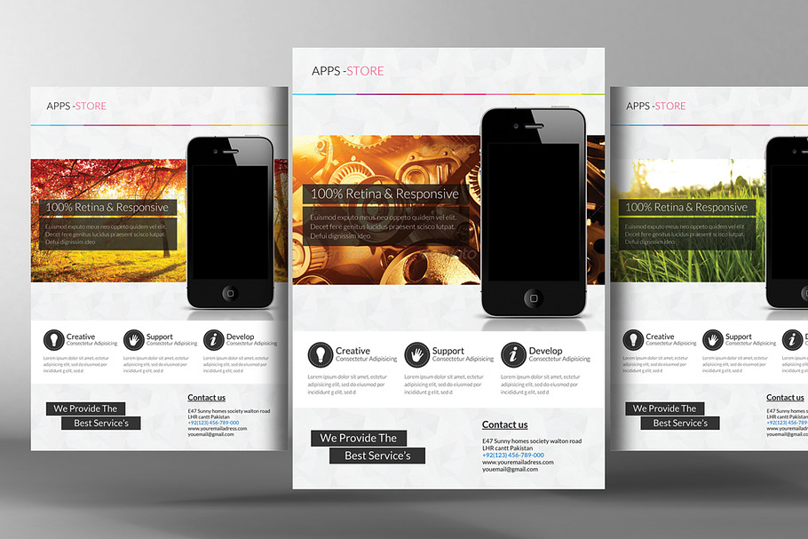 Creative Mobile App Flyer in Flyer Templates - product preview 8