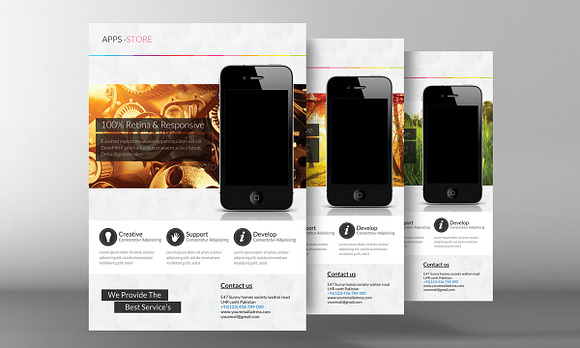 Creative Mobile App Flyer in Flyer Templates - product preview 2