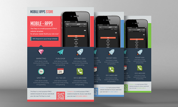 Mobile Apps Promotion Flyer Template in Flyer Templates - product preview 1