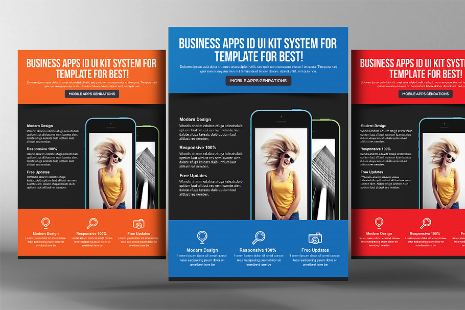Mobile App Flyer Templates in Flyer Templates - product preview 8