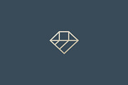 Diamond vector line logotype.