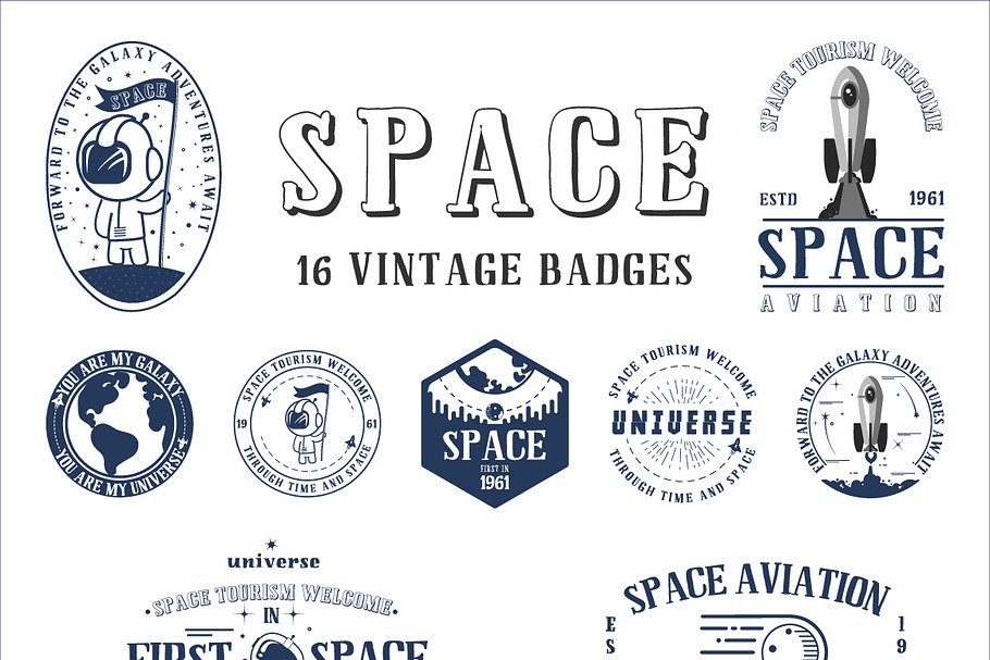 Space badge + 3 fonts. in Logo Templates - product preview 8