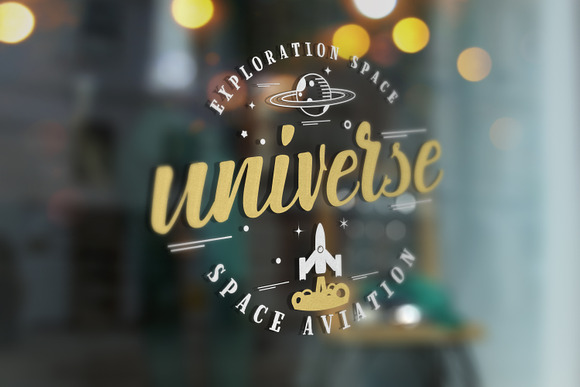 Space badge + 3 fonts. in Logo Templates - product preview 1