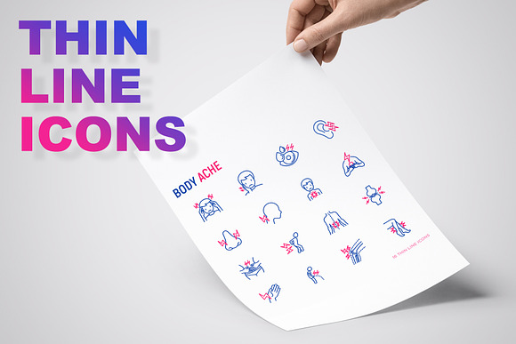 Body Ache Icons Set | 30 Templates in Circle Icons - product preview 1