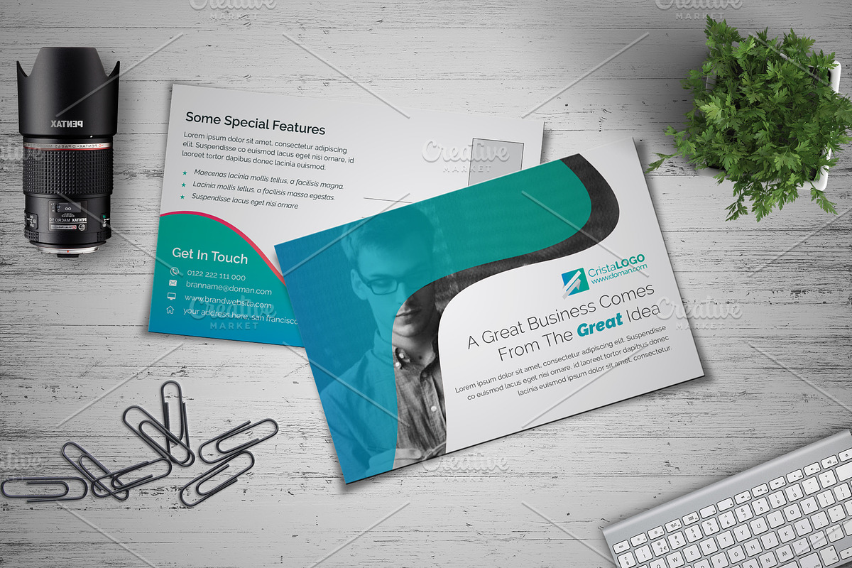 Clean Postcard Template in Postcard Templates - product preview 8