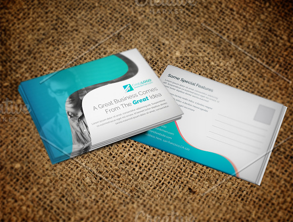 Clean Postcard Template in Postcard Templates - product preview 3