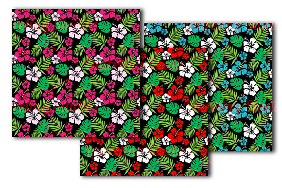 Tropical Hibiscus Background Pattern in Patterns - product preview 1