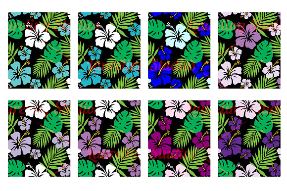 Tropical Hibiscus Background Pattern in Patterns - product preview 2