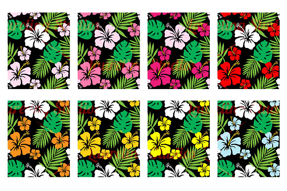 Tropical Hibiscus Background Pattern in Patterns - product preview 3