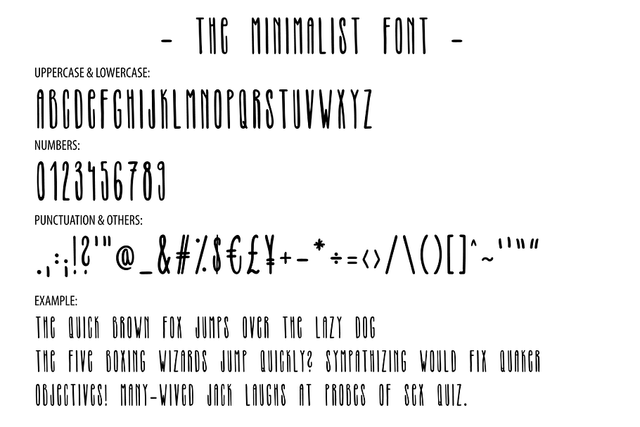 THE MINIMALIST - skinny tall font 