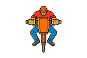 Construction Worker Jackhammer Mono 