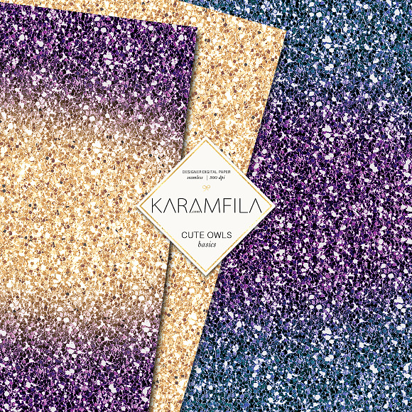 Ombre Glitter Seamless Patterns in Patterns - product preview 3