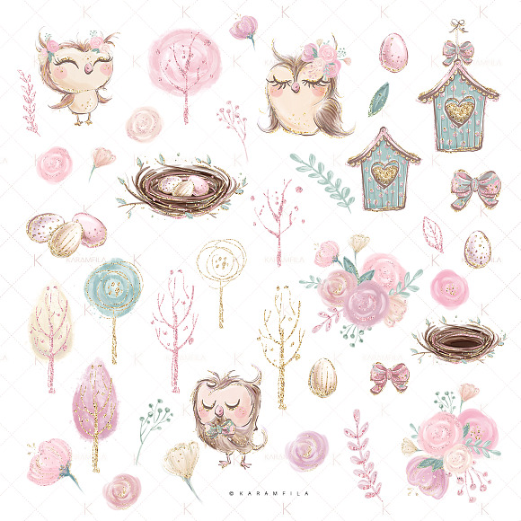 Owls Clipart in Illustrations - product preview 2