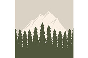 Tree outdoor travel pine silhouette coniferous natural tops pine spruce branch cedar plant leaf stem background vector illustration.